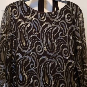 Black and shimmering silver cocktail dress size 16